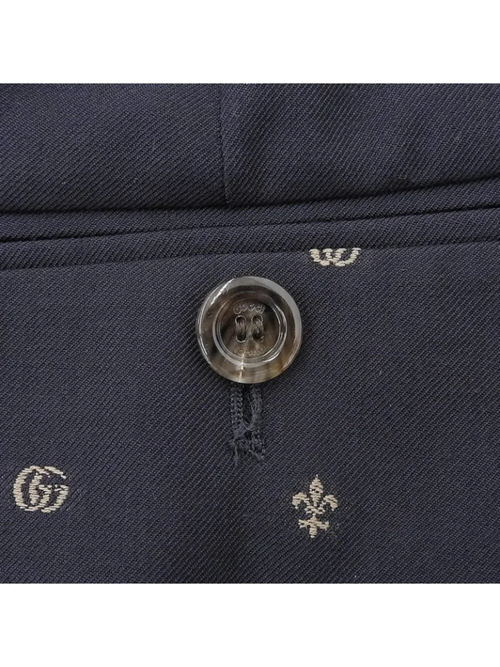 Gucci GG Marmont Wool Trousers Pants Navy Brown 50